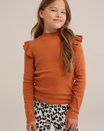 T-Shirt WE Fashion en marron : devant