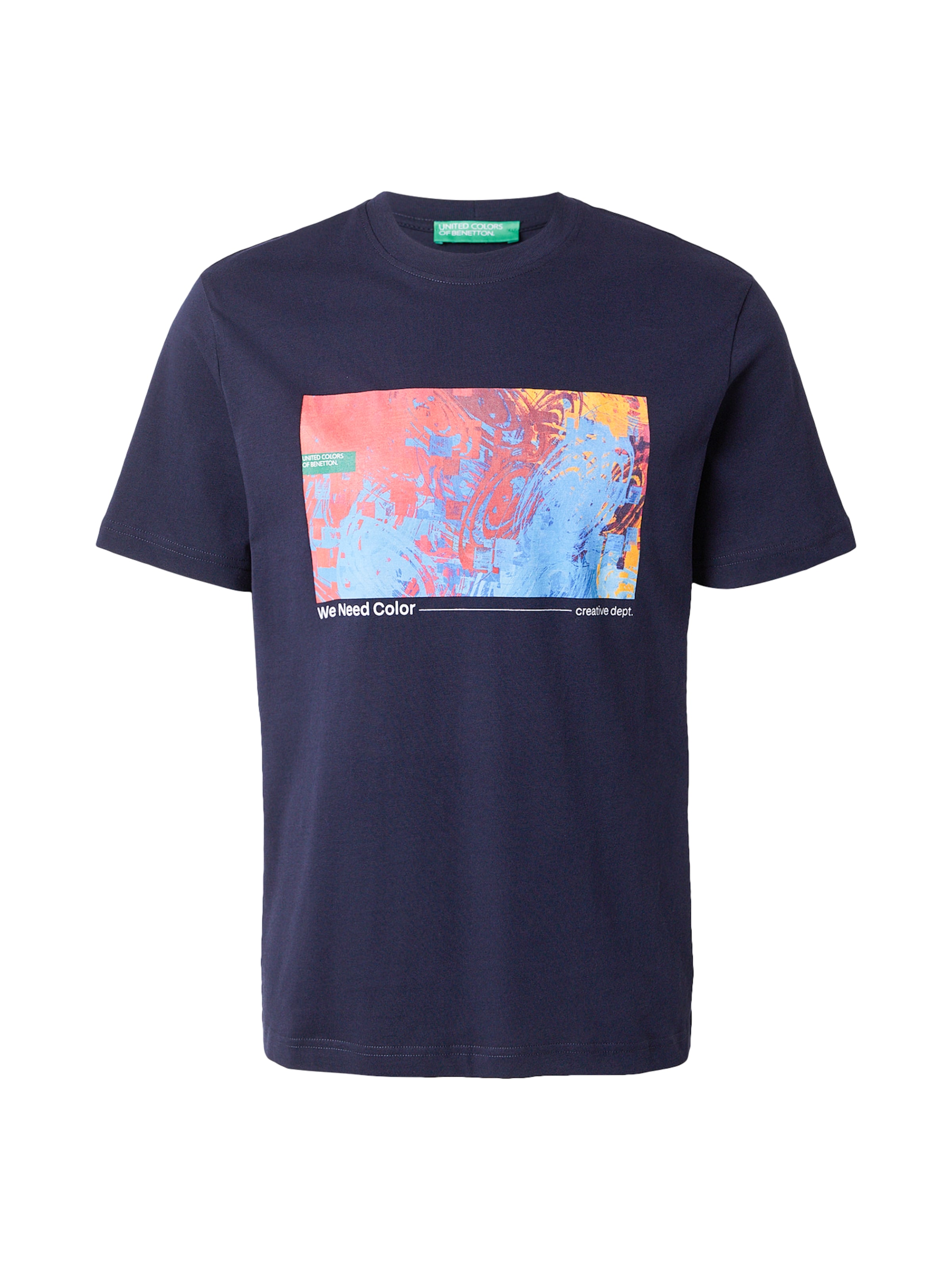 UNITED COLORS OF BENETTON Тениска в синьо: отпред