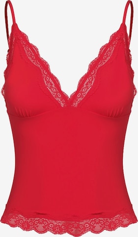 cfab Top 'Deep Neck Lace Top' in Rood: voorkant