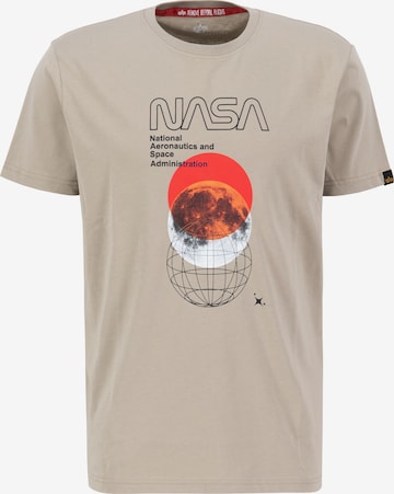 ALPHA INDUSTRIES Shirt 'NASA Orbit' in Beige: voorkant