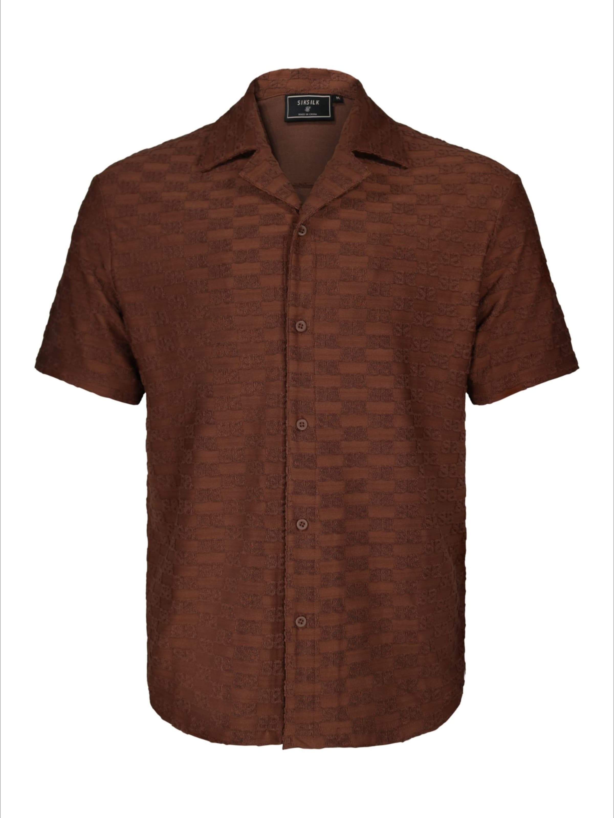 T-Shirt SikSilk en marron : devant