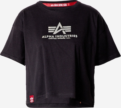 ALPHA INDUSTRIES Тениска в сребърно сиво / черно, Преглед на продукта