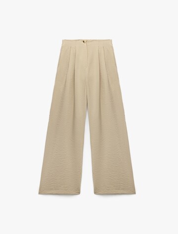 Koton Wide leg Pleat-Front Pants in Beige: front