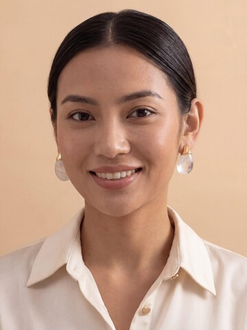 La Moda Me Oorbellen 'Rais Pearl Drop' in Wit