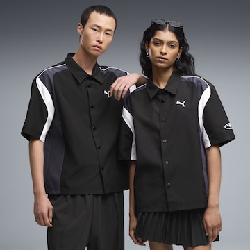 PUMA Comfort fit Button Up Shirt 'Future.Puma.Archive' in Black: front