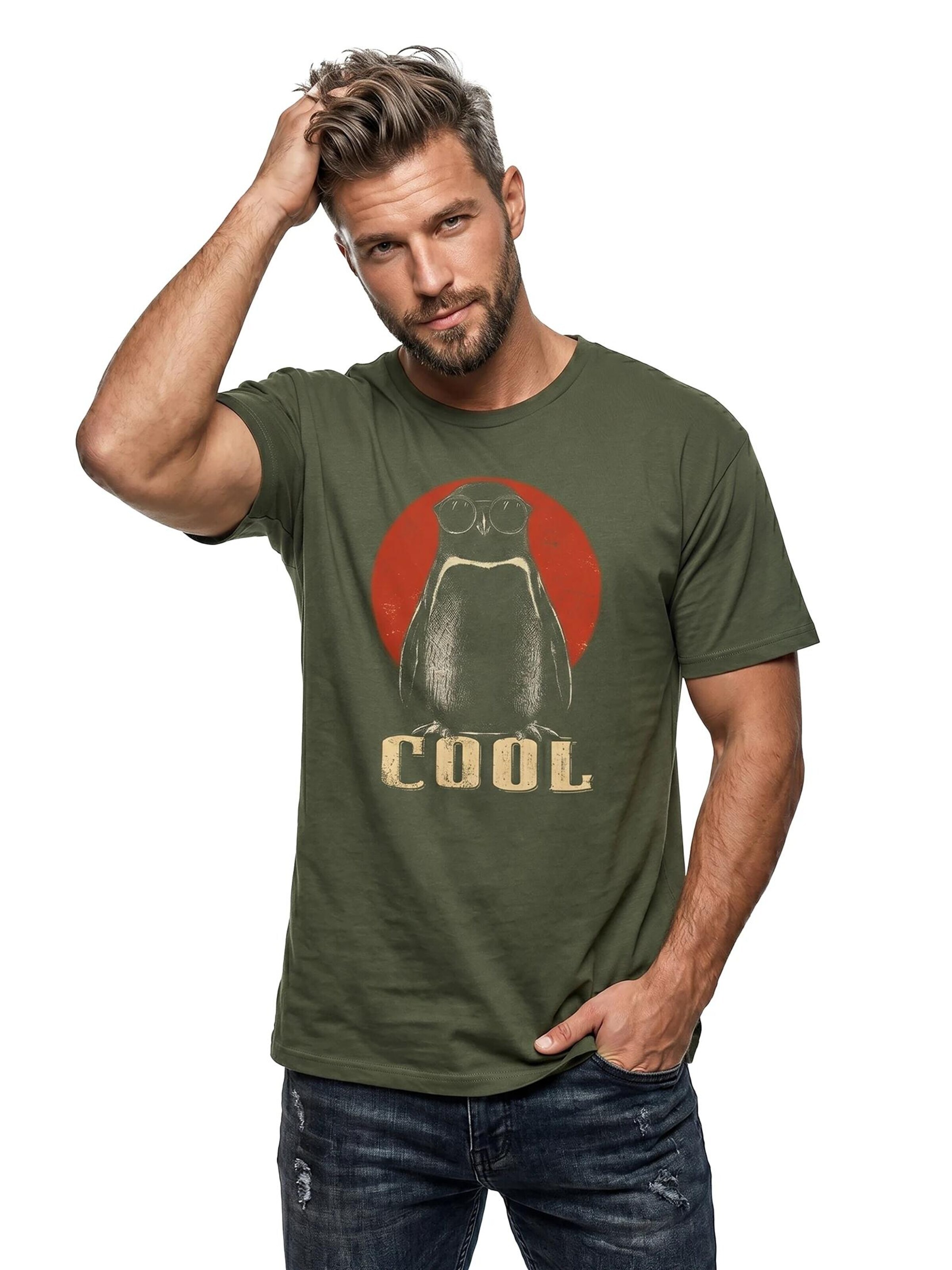 MAKAYA Shirt 'Pinguin' in Green