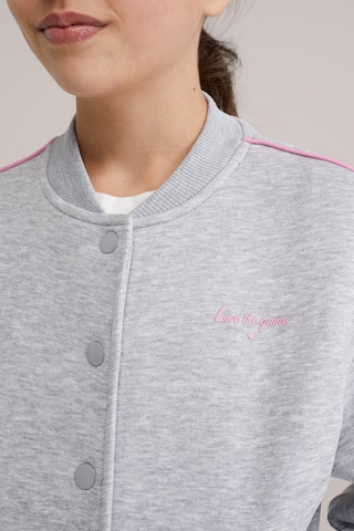 WE Fashion Кофта на молнии в Серый