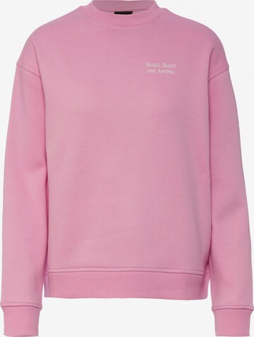 Kleinigkeit Sweatshirt 'Bussi Bussi' in Pink: front