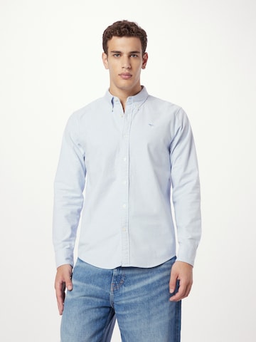 mėlyna Abercrombie & Fitch Standartinis modelis Dalykinio stiliaus marškiniai: priekis