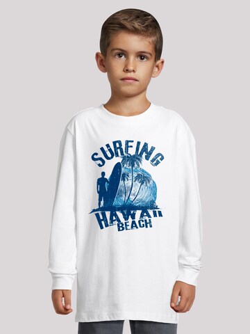 T-Shirt 'Hawaii Surf Beach Summer' F4NT4STIC en blanc : devant