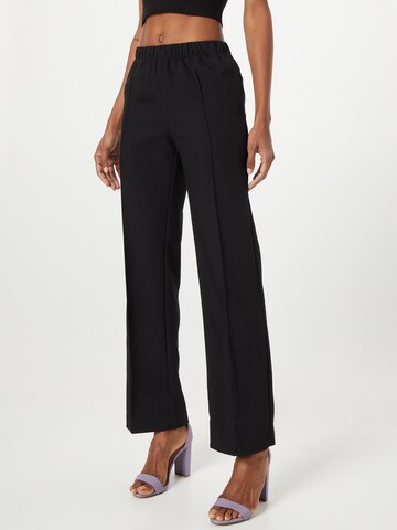 WEEKDAY Regular Trousers 'Cleo' in Black: front