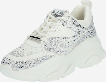 Baskets basses STEVE MADDEN en argent : devant