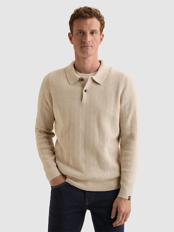 VANGUARD Pullover 'Pullover with polo collar and herringbone texture' i grå: forside