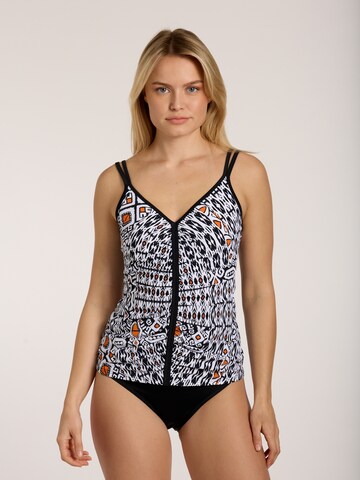 SUNFLAIR T-shirt Tankini in Zwart: voorkant