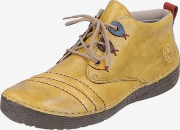 Rieker Обувки с връзки в жълто: отпред