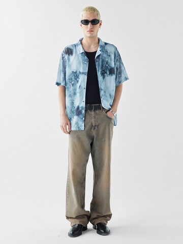 VAMOS CLO Comfort fit Button Up Shirt 'Miami' in Blue