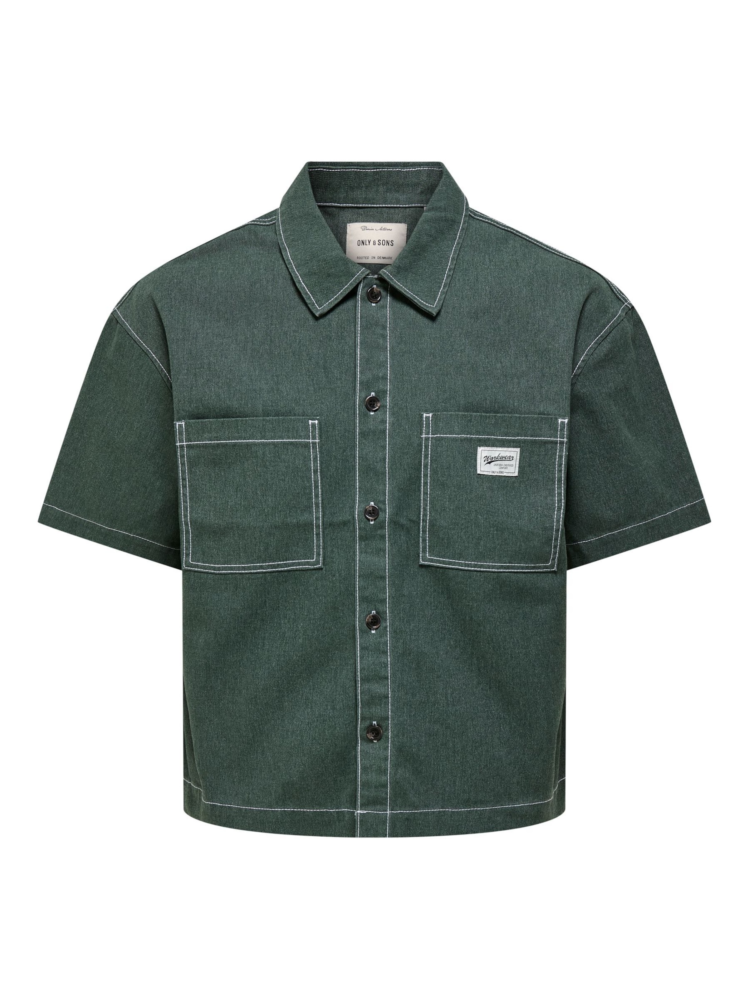 Only & Sons Comfort Fit Skjorte 'ONSZealand' i grøn: forside