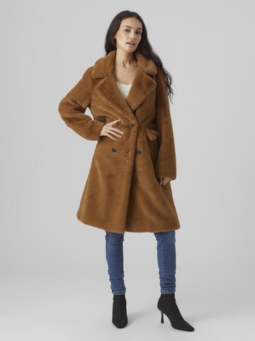 VERO MODA Between-Seasons Coat 'SONJA ELLY' in Brown
