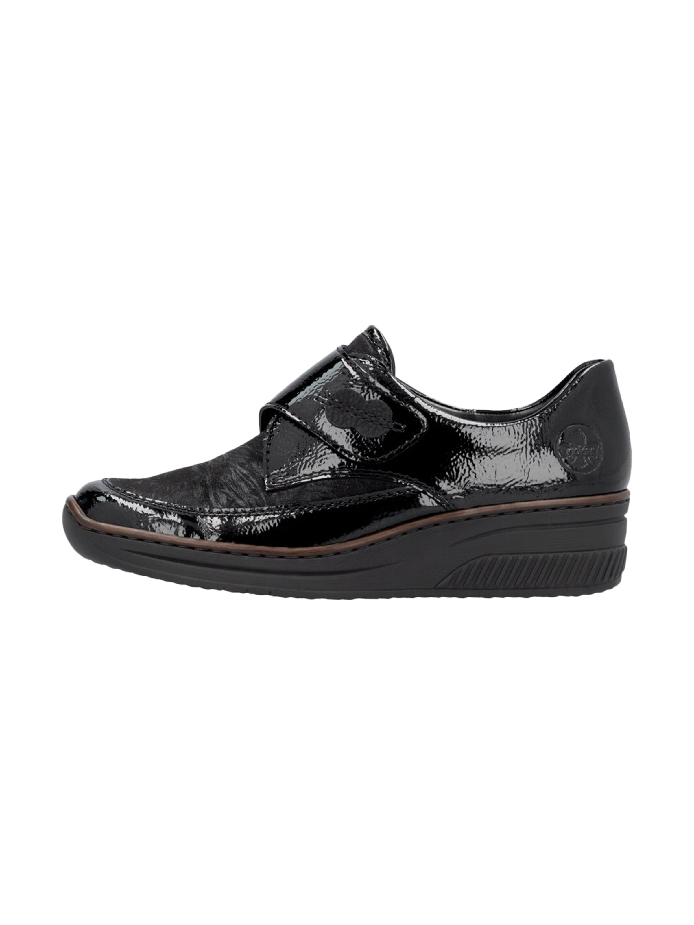 Chaussure de sport à lacets 'Lagro Low-Top-Sneaker aus Leder' Rieker en noir : devant