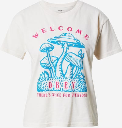 Obey T-Shirt in blau / fuchsia / weiß, Produktansicht