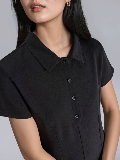 Busem Vestidos camiseiros em preto, Vista do artigo