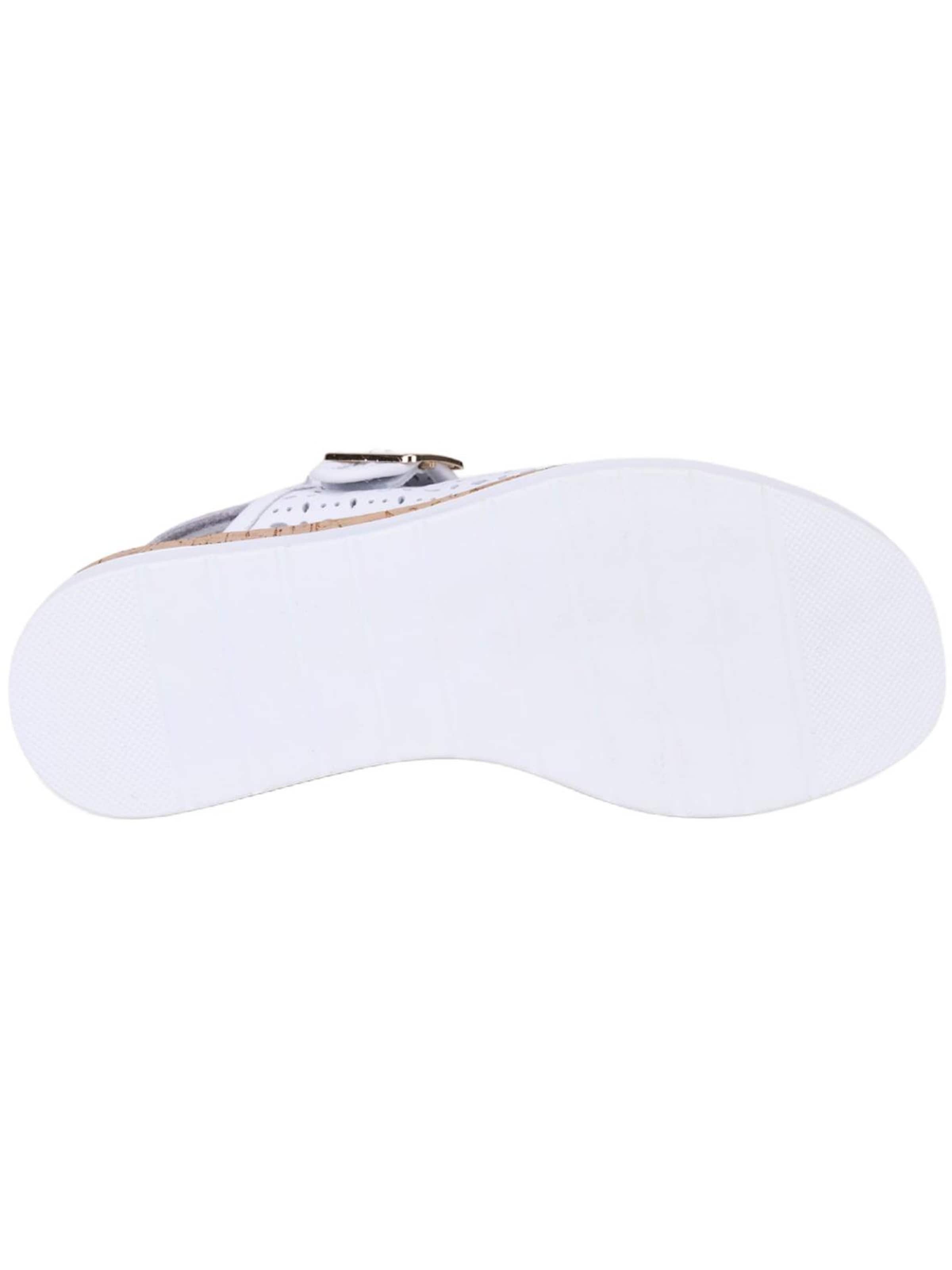 Desa - Sandalias de dedo 'DESA Damen-Keilsandalen aus perforiertem Leder' en blanco