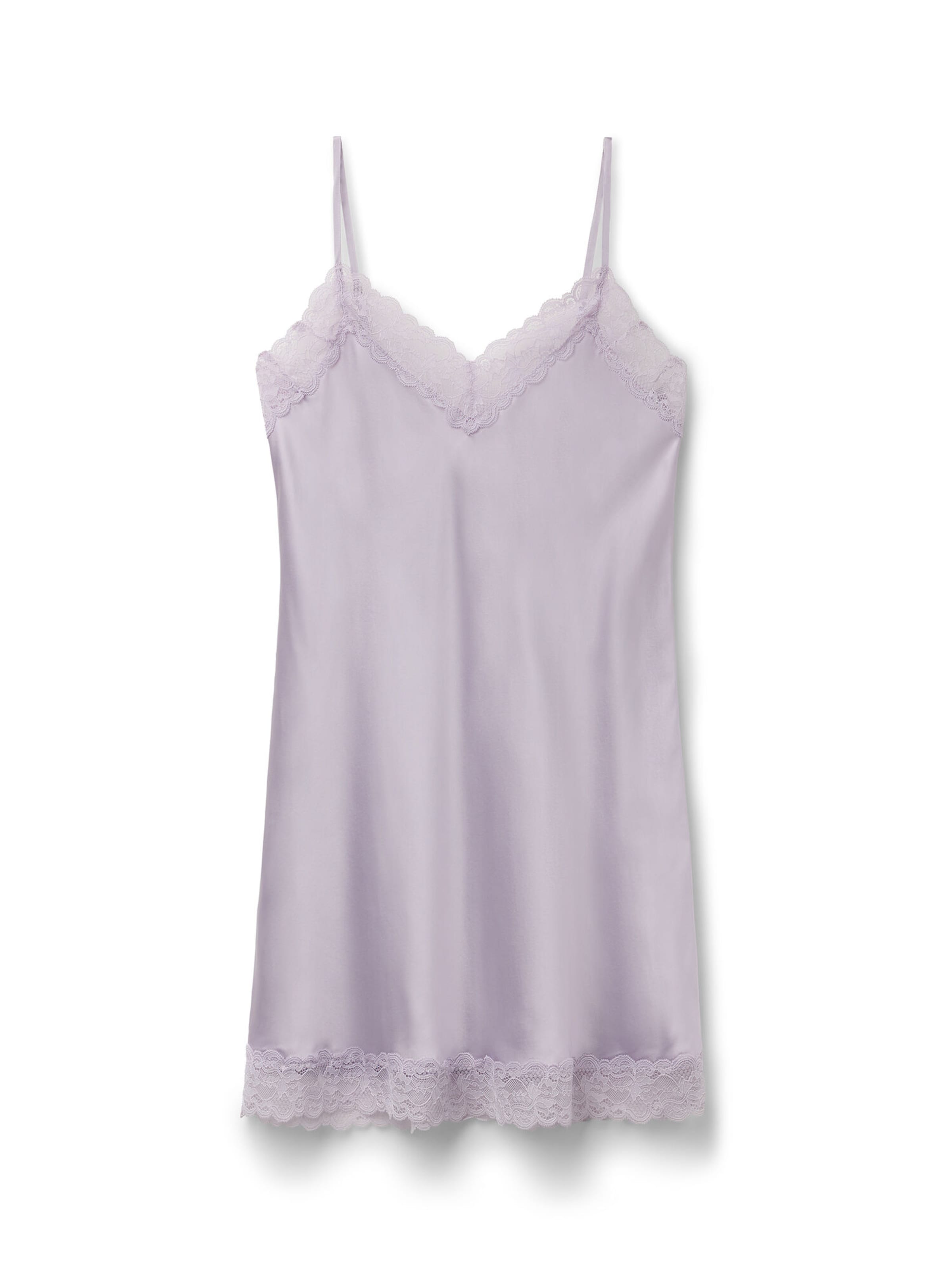 INTIMISSIMI Silk Slip with Lace in Lila: Vorderseite