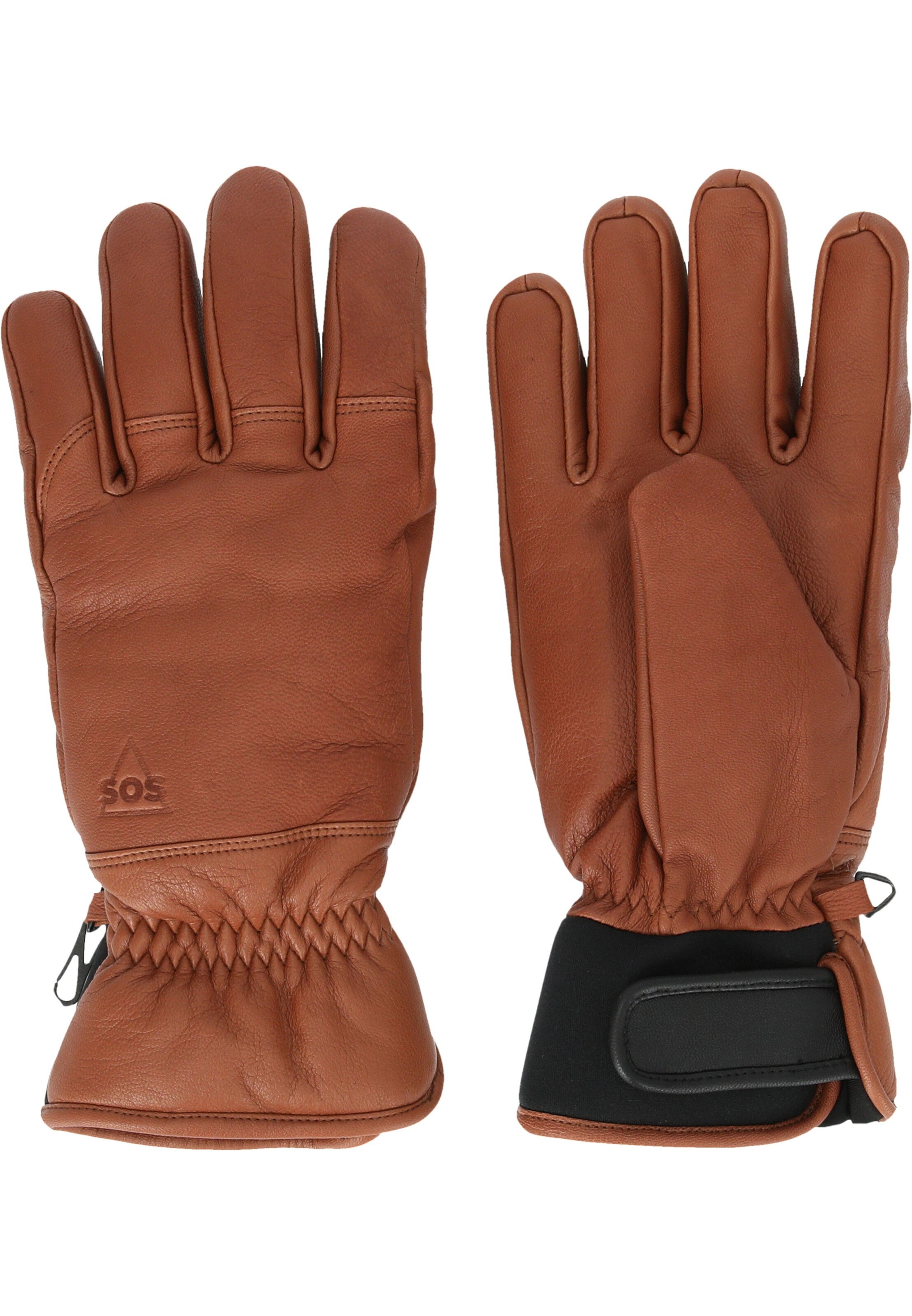 SOS Full finger gloves 'Stoneham' in Brown: front