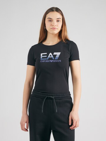 T-shirt EA7 Emporio Armani en noir : devant
