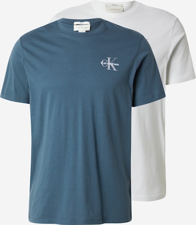 XXS dydžio Marškinėliai 'CK Monogram Logo T' iš Calvin Klein Jeans, spalva – melsvai pilka / šviesiai pilka / balta, Prekių apžvalga