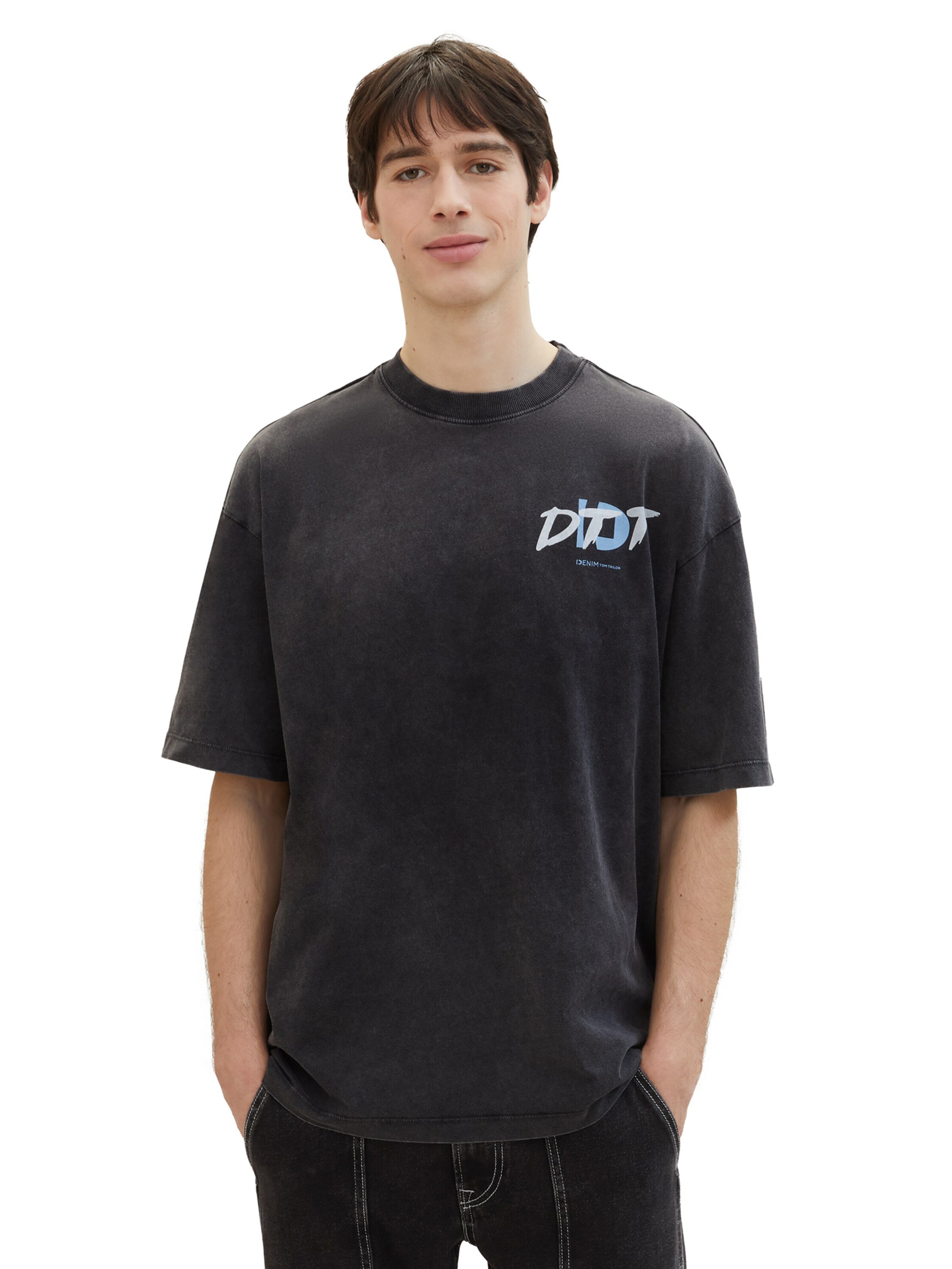 TOM TAILOR DENIM T-Shirt in Schwarz: Vorderseite