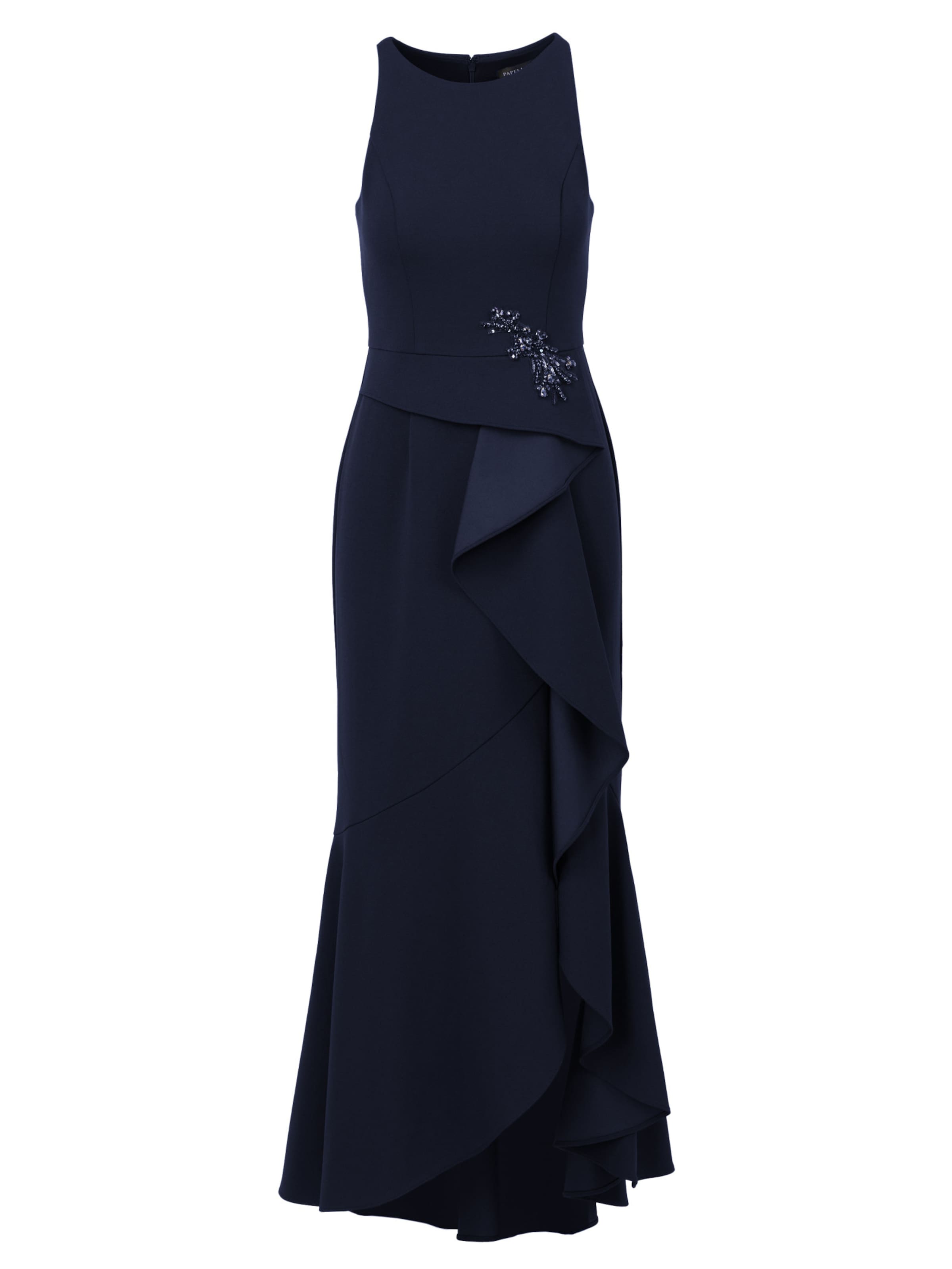 Adrianna Papell Evening dress 'Beaded Crepe Halter Gown' in Blue: front