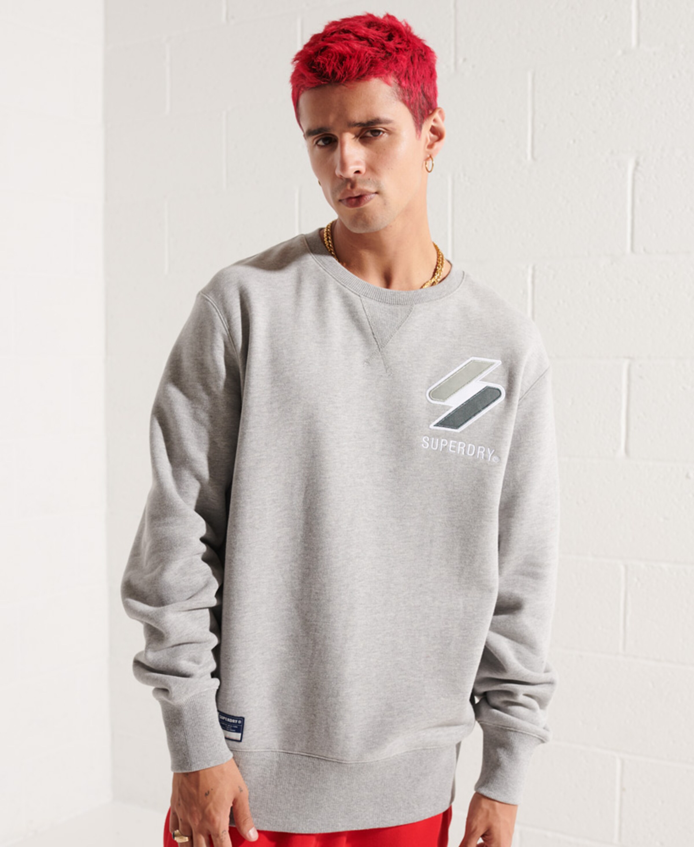 Männer Sweat Superdry Sweatshirt in Graumeliert - SZ04492 Männer Sweat Superdry Sweatshirt in Graumeliert - SZ04492