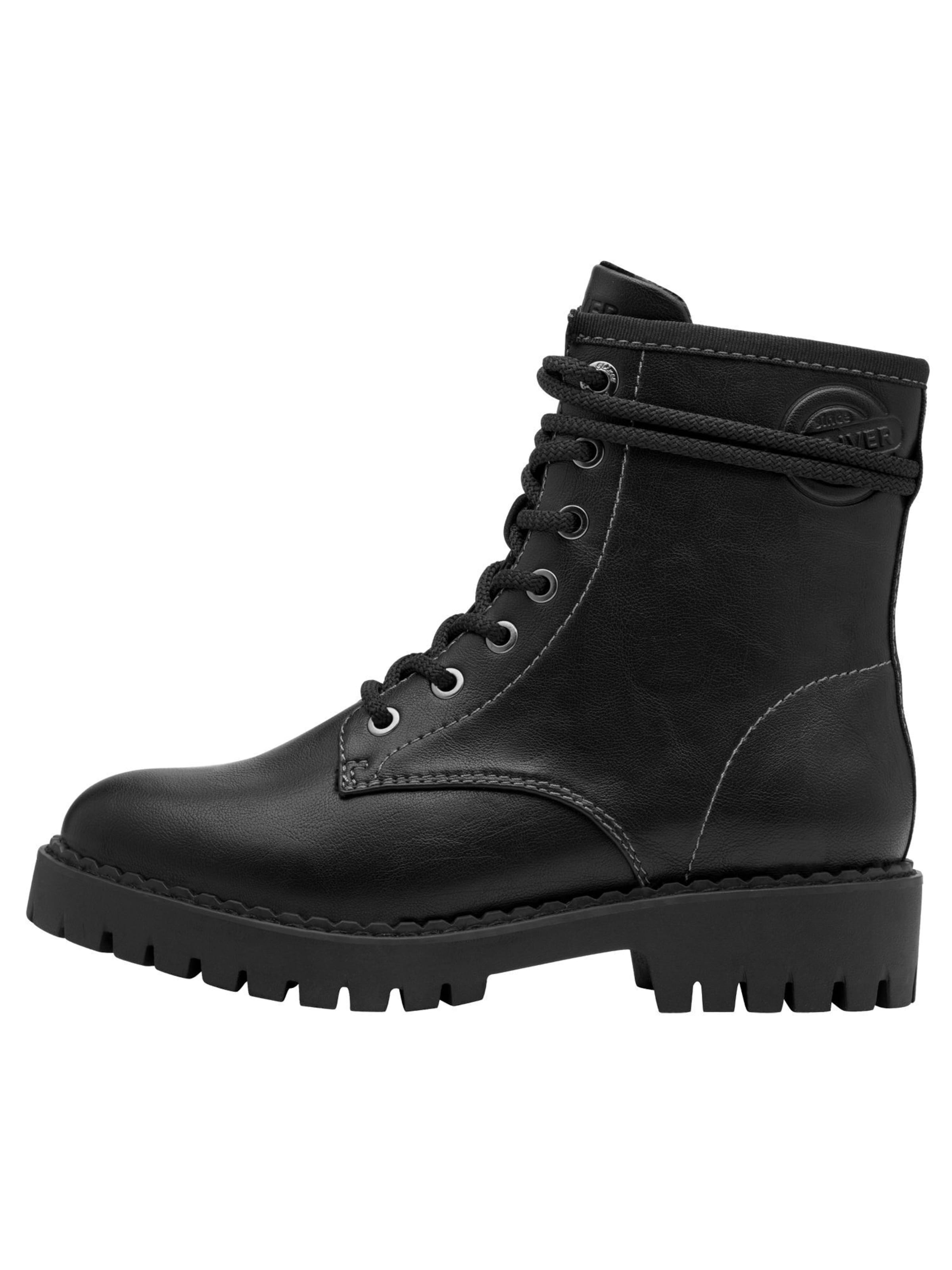 s.Oliver Lace-Up Ankle Boots in Black