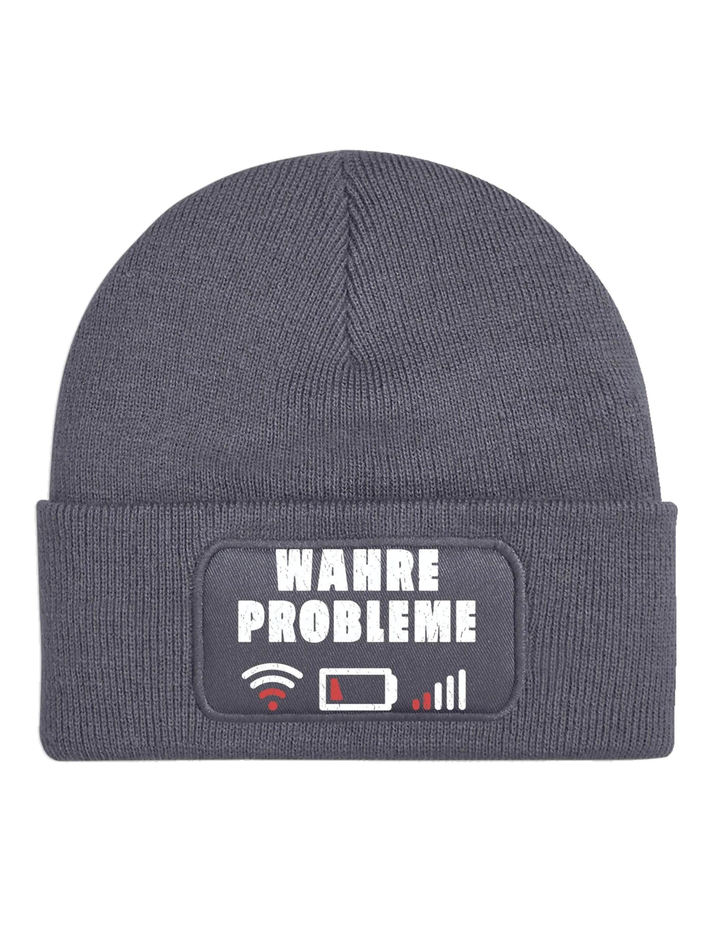 Youth Designz Beanie 'Wahre Probleme' in Grey: front