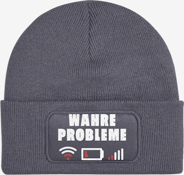Youth Designz Beanie 'Wahre Probleme' in Grey: front