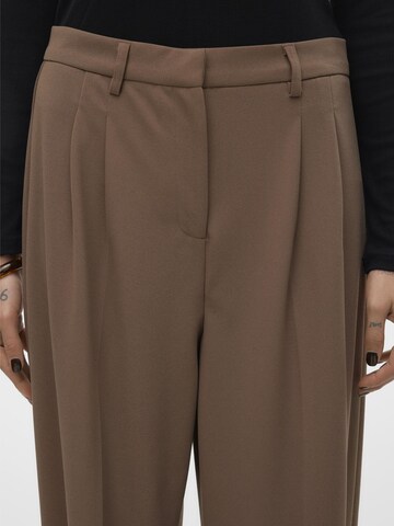 VERO MODA Wide Leg Bukser med lægfolder i brun