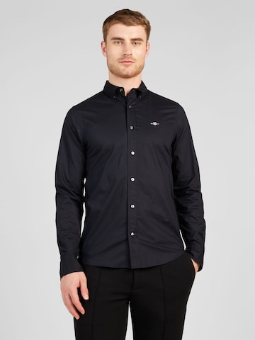 Coupe slim Chemise GANT en noir : devant