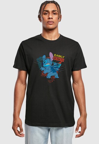 Merchcode Shirt 'Lilo & Stitch Easily Distracted' in Black: front