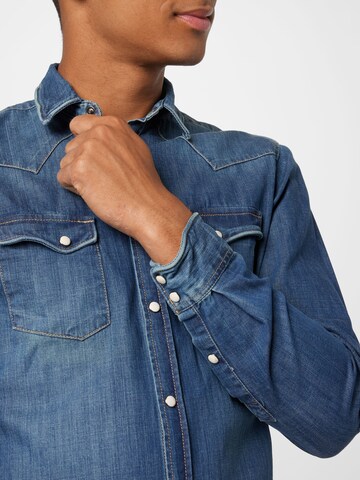 The Kooples Regular fit Button Up Shirt 'CHEMISE' in Blue