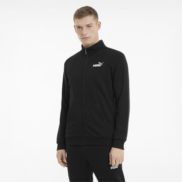 PUMA Sportsweatjacke 'Essentials' in Schwarz: Vorderseite