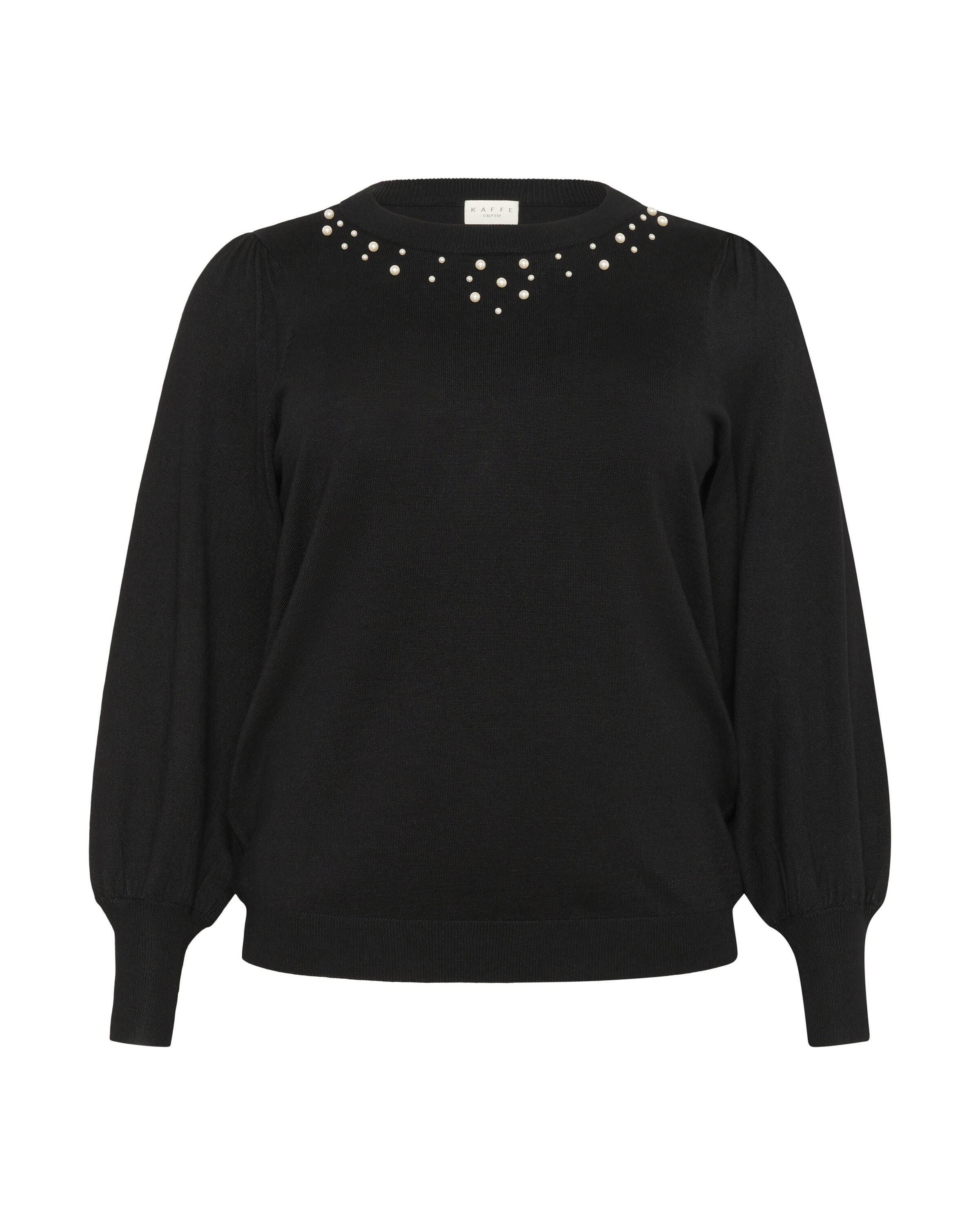 KAFFE CURVE Trui 'KCrahina' in Zwart: voorkant