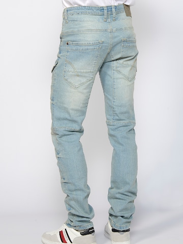 KOROSHI - regular Pantalón vaquero cargo en azul