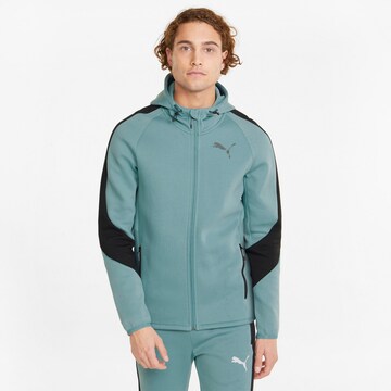 PUMA Athletic Zip-Up Hoodie in Blue: front