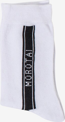 Calzino sportivo ' Stripe Long Socks ' di MOROTAI in bianco: frontale