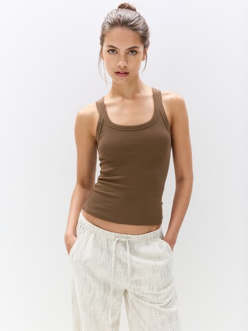 Pull&Bear Top - bézs: elől