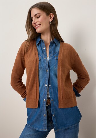 Tamaris Knit Cardigan in Brown: front