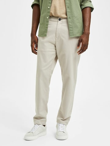SELECTED HOMMETapered Chino hlače 'York' - bež boja: prednji dio