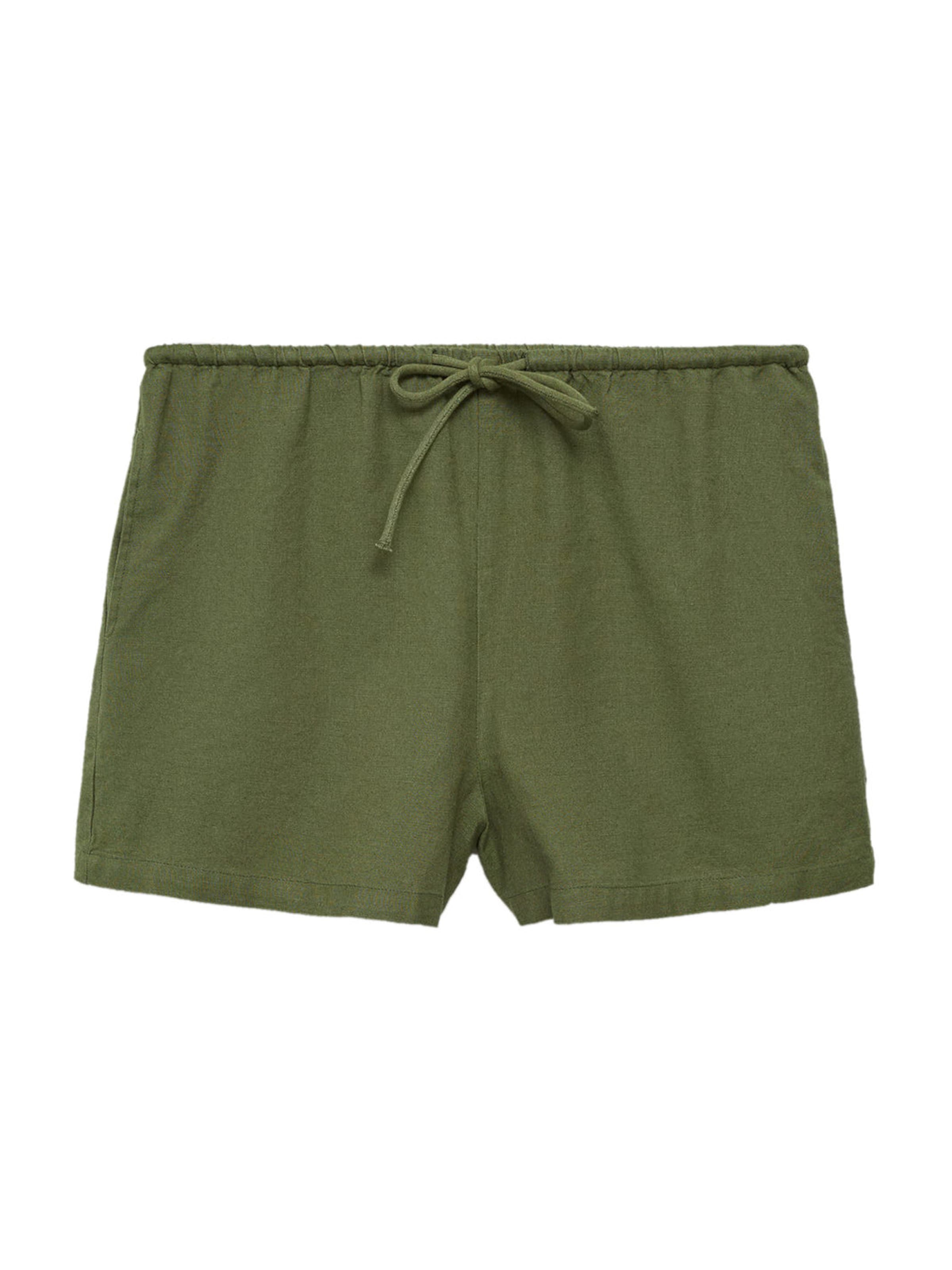 MANGO TEEN regular Bukser 'Lino' i grøn: forside