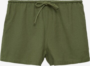 Regular Pantalon 'LINO' MANGO TEEN en vert : devant